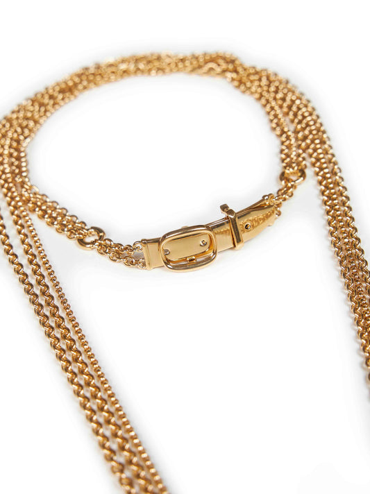 Gold metal scarf-style multi-chain necklace