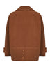 Dusty camel herringbone wool short coat