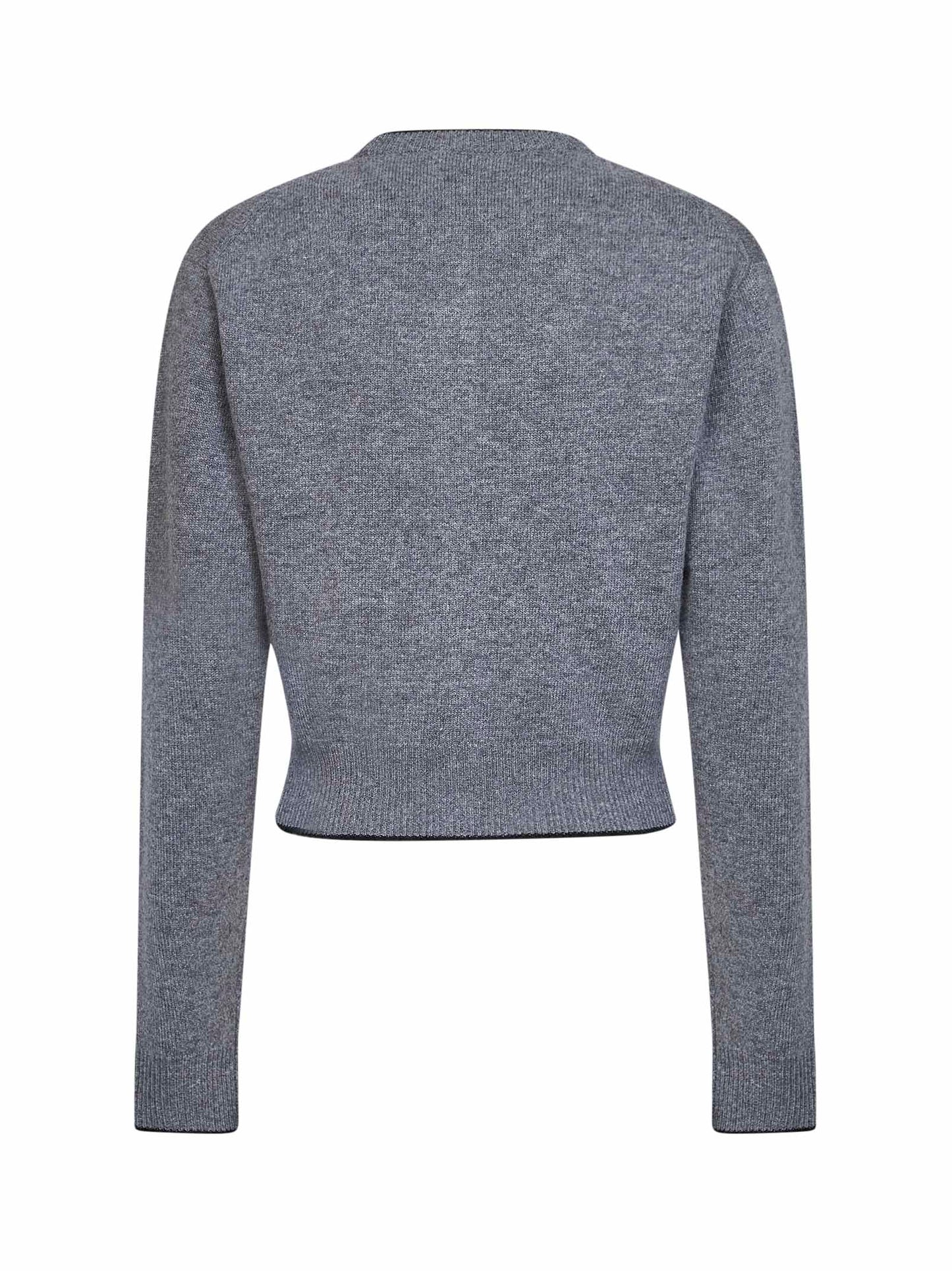 Divine grey wool and cashmere knit embroidered cardigan