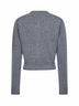 Divine grey wool and cashmere knit embroidered cardigan