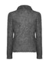 Polo in maglia spazzolata di misto alpaca grigio fumo