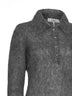 Polo in maglia spazzolata di misto alpaca grigio fumo