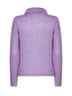 Lavender alpaca blend brushed knit polo shirt
