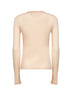 Bleached orange ribbed superfine wool buttoned sweater