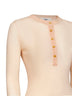 Bleached orange ribbed superfine wool buttoned sweater