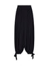 Black silk crêpe de chine fluid harem trousers