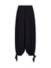 Black silk crêpe de chine fluid harem trousers