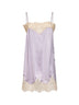 Purple washed silk satin thin-strap mini dress