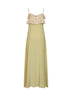 Dusty green crêpe de chine and lace long lingerie dress