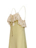 Dusty green crêpe de chine and lace long lingerie dress