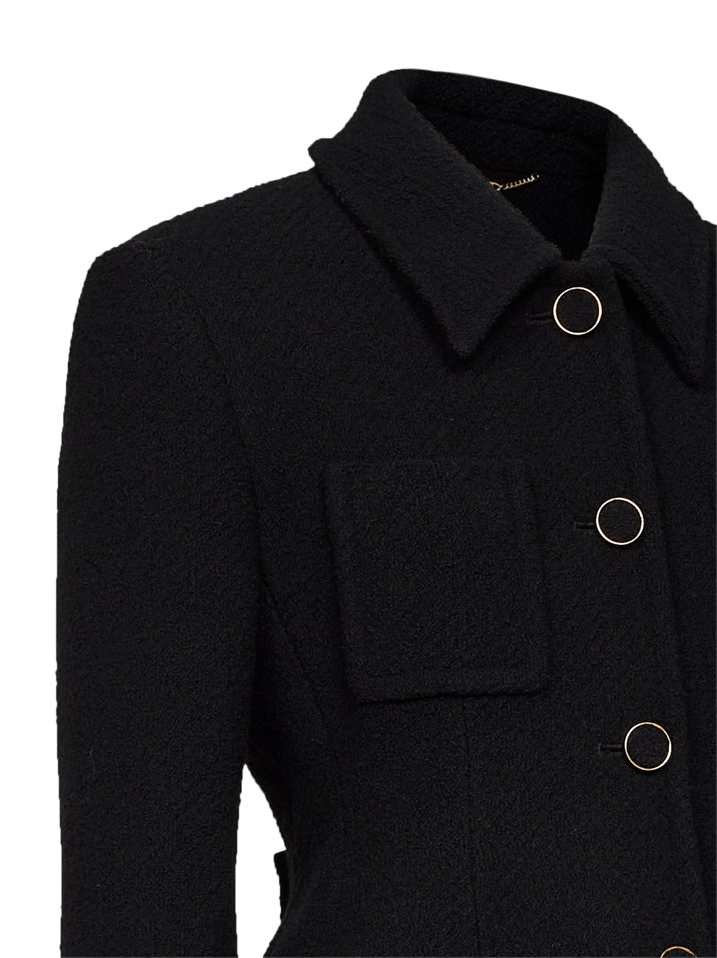 Black wool blend bouclette jacket