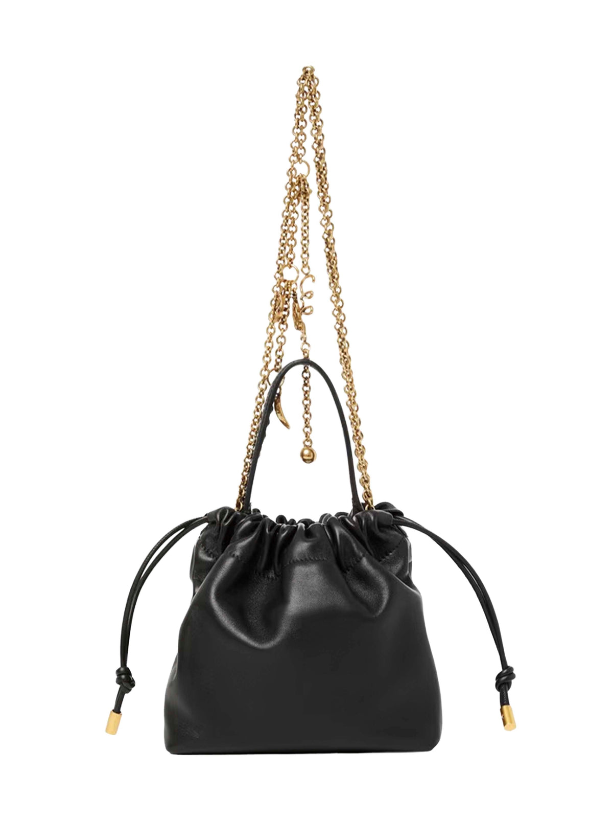 Borsa a spalla mini con catena Chloé Icons nera
