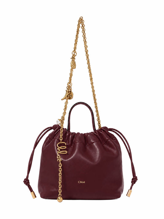 Burnt red Chloé Icons mini shoulder bag with chain