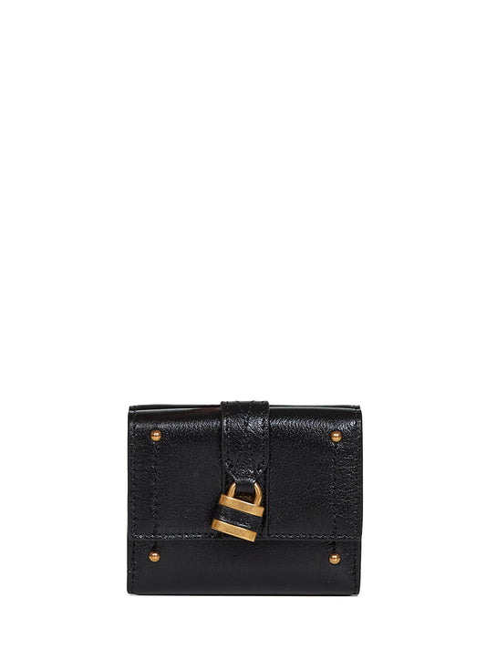 Black Paddington mini tri-fold wallet