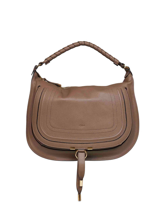 Deep taupe Marcie small shoulder bag