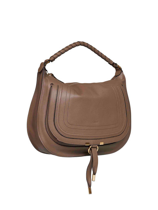 Deep taupe Marcie small shoulder bag
