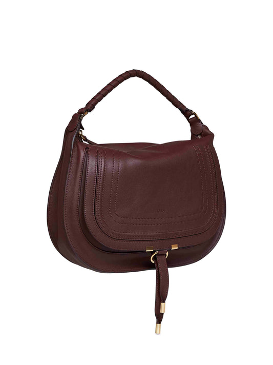 Dark velvet Marcie small shoulder bag