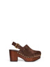 Chocolate brown Jeannette wedge clogs