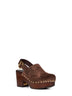 Chocolate brown Jeannette wedge clogs