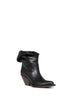 Black semi-shiny calfskin leather Azelan ankle boots