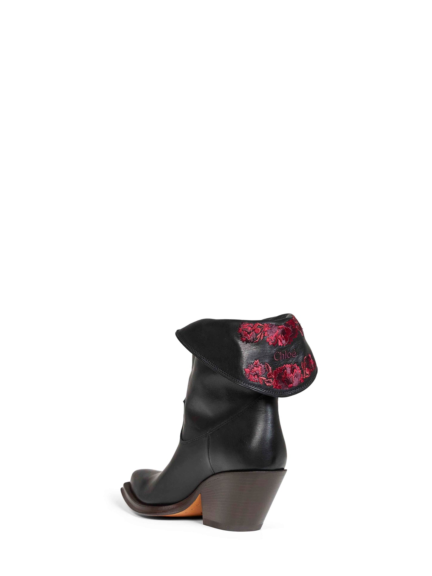 Black semi-shiny calfskin leather Azelan ankle boots