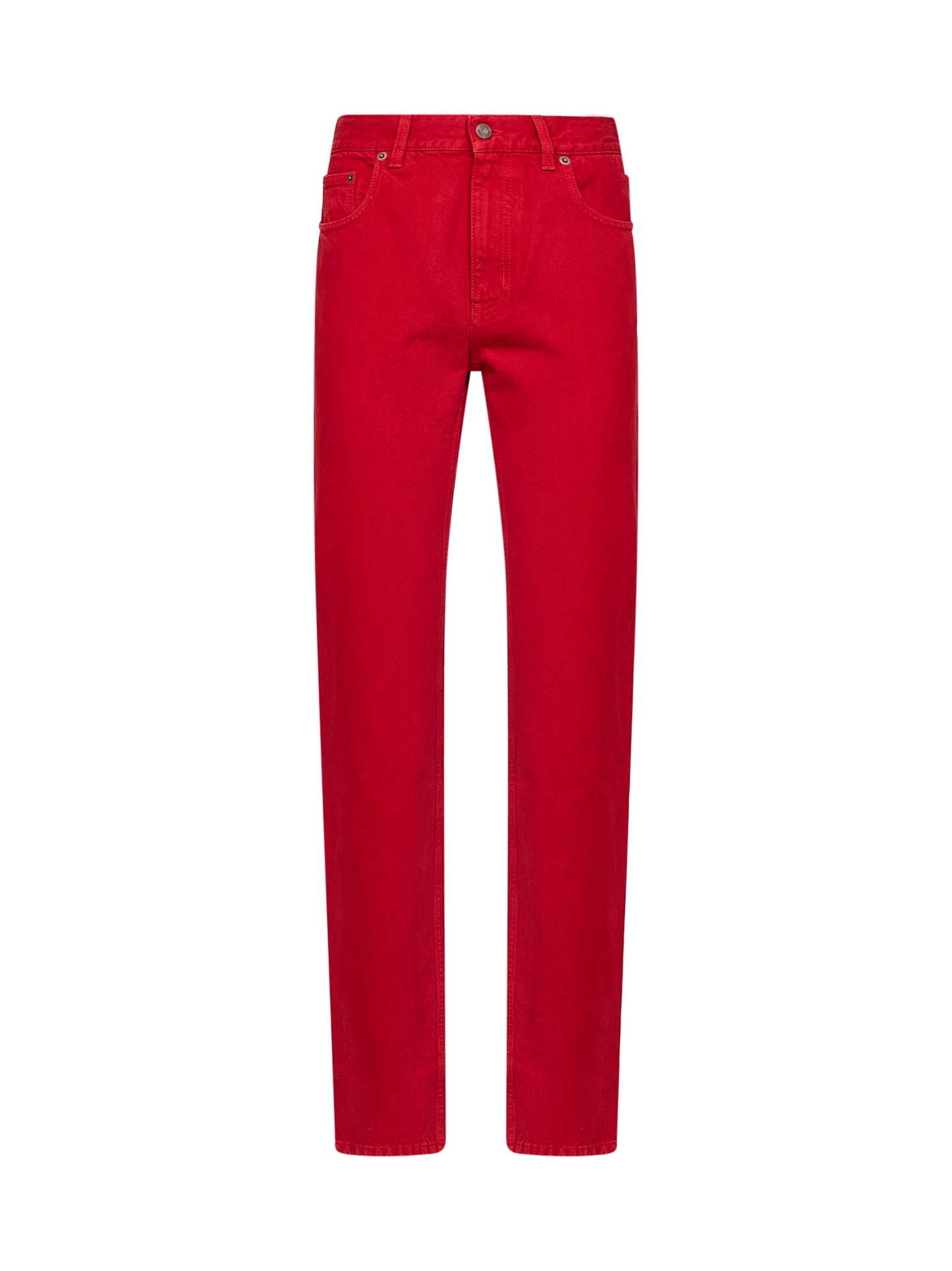 Berry red cotton denim slim jeans