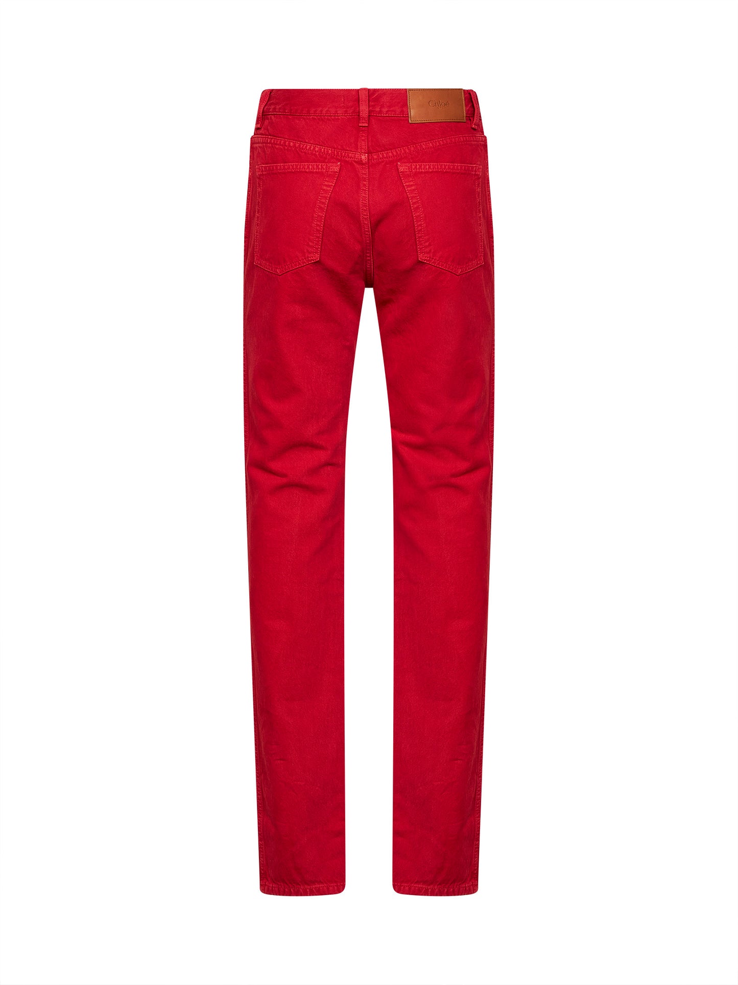 Berry red cotton denim slim jeans