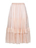 Powder pink silk muslin ruffled maxi skirt