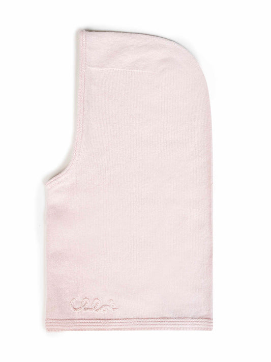 Passamontagna Chloé Iconic in lana rosa pallido