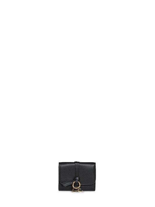 Black Alphabet small trifold wallet