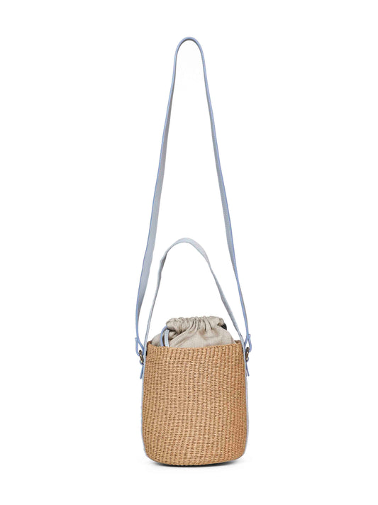 Greyish blue Woody small basket bag