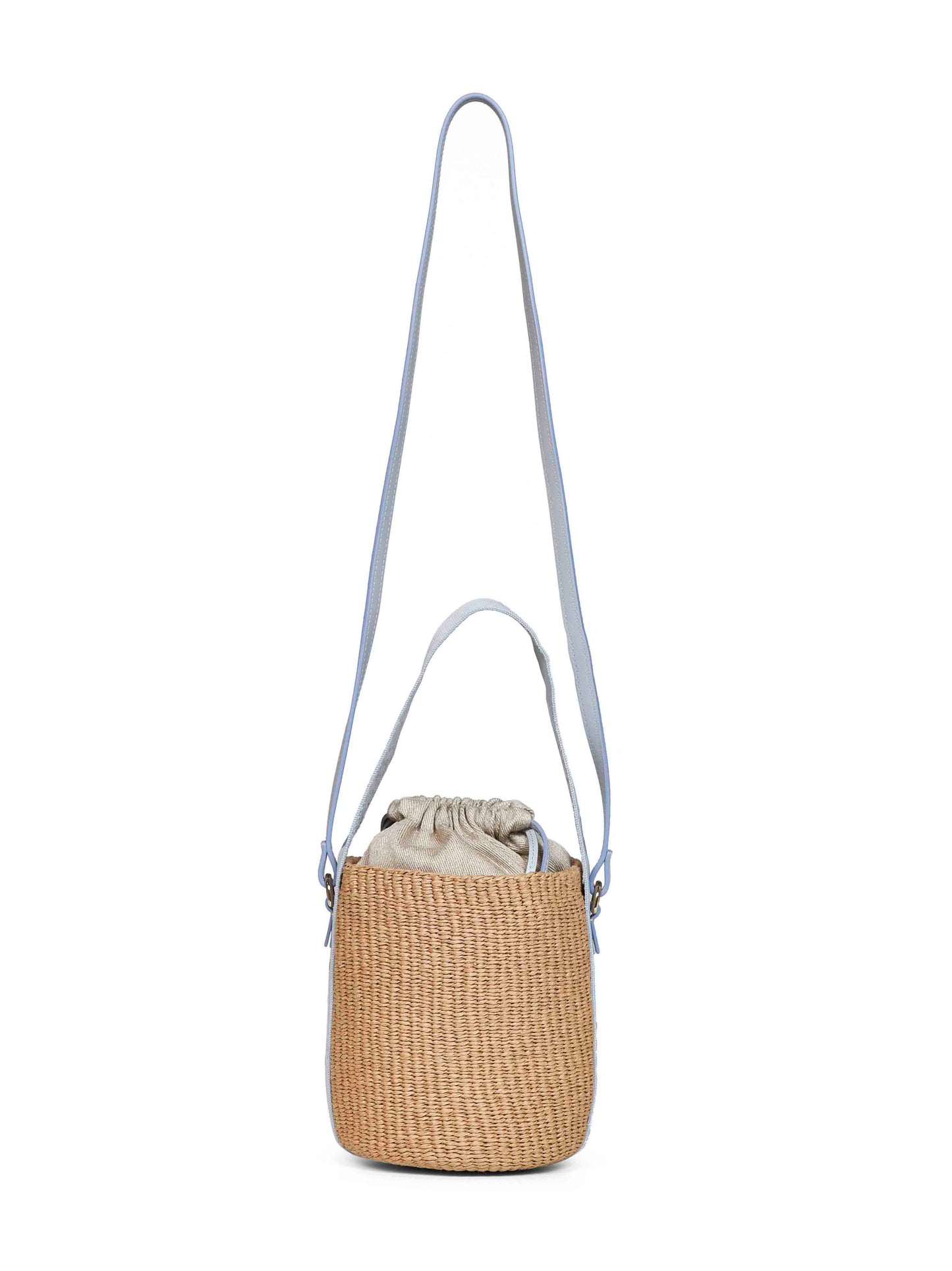 Greyish blue Woody small basket bag