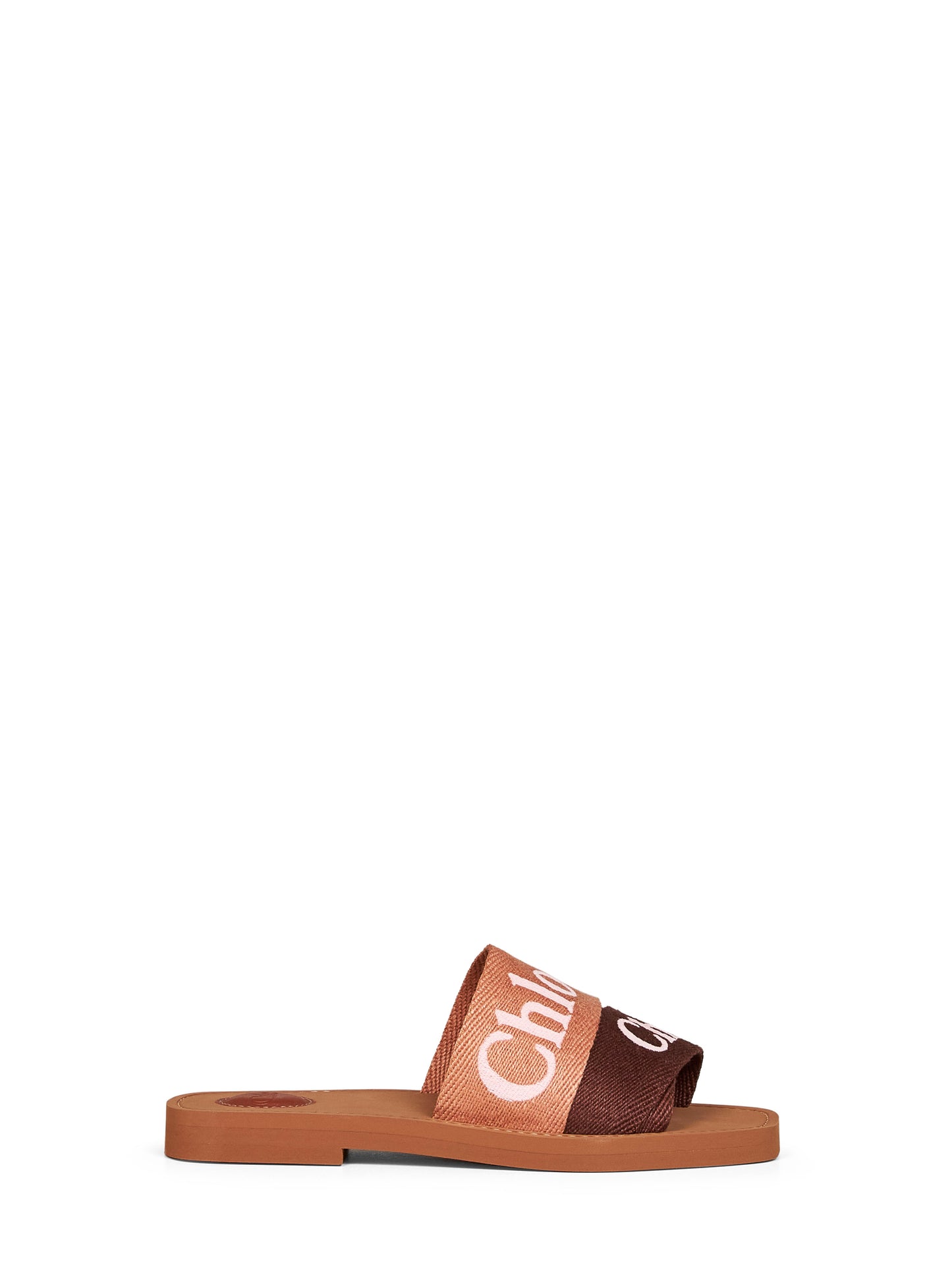 Coffee and pink Woody flat sandals