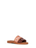 Coffee and pink Woody flat sandals
