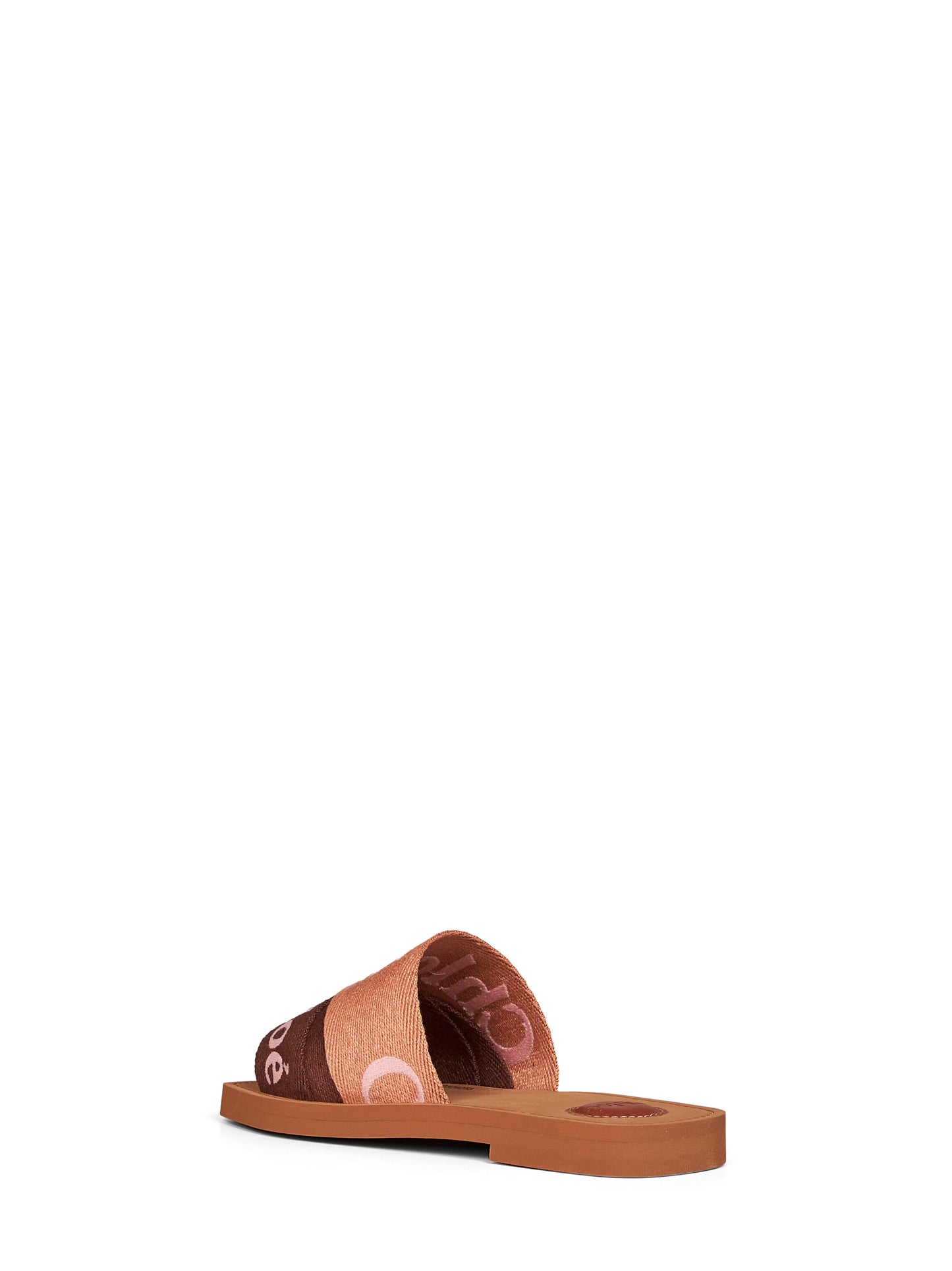 Coffee and pink Woody flat sandals