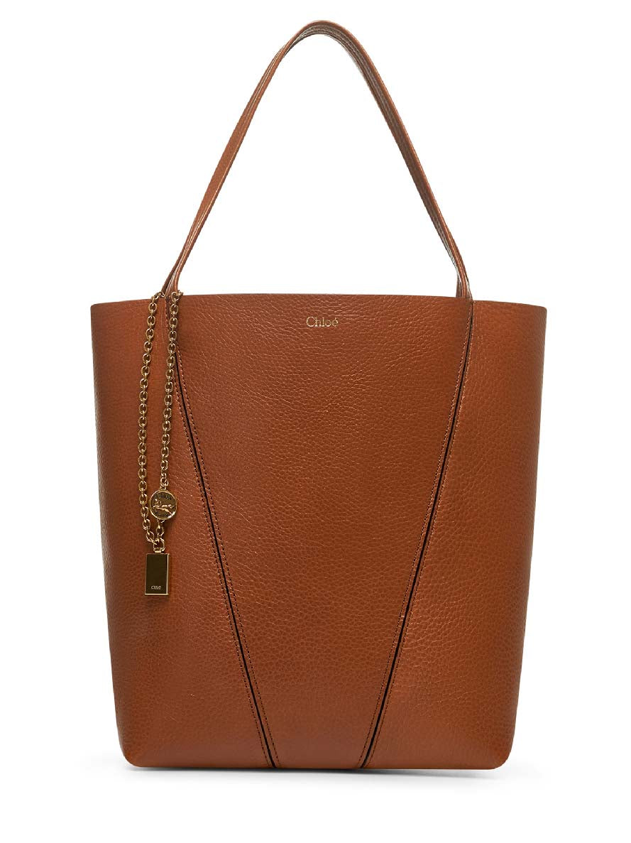 Clay brown Chloé Spin tote bag
