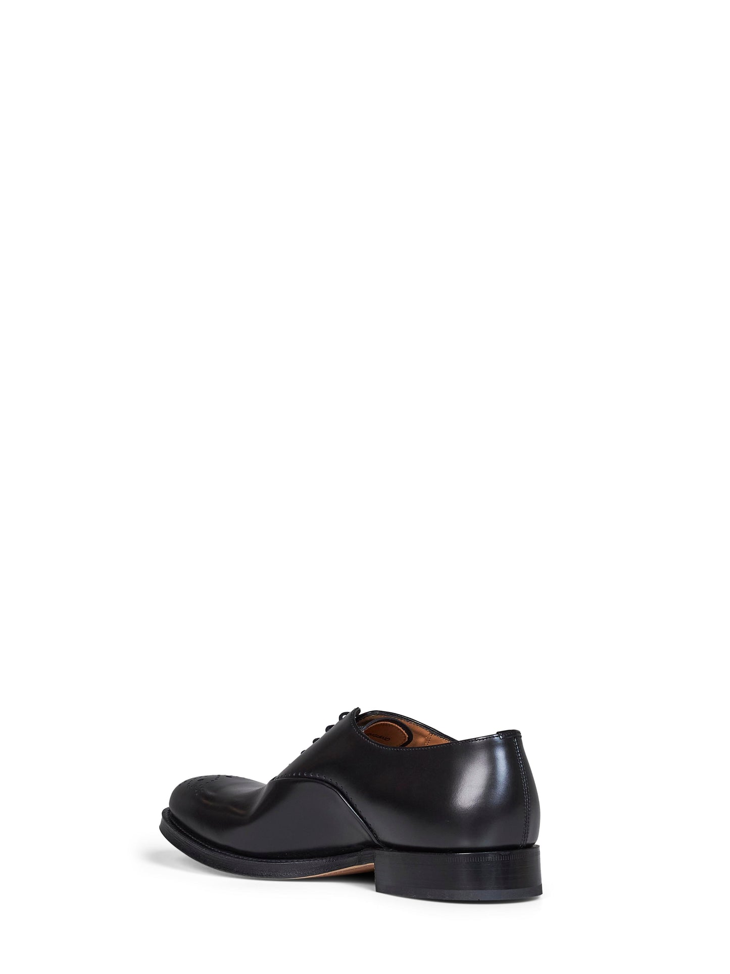 Black brushed leather Skipton Brogue Oxford shoes