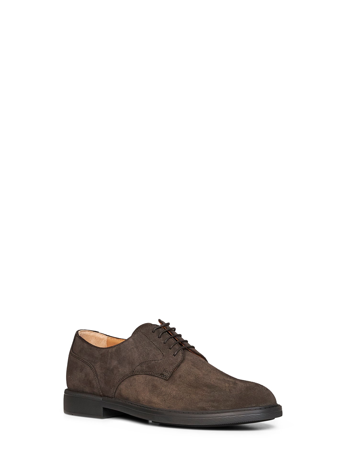 Derby Steane in pelle scamosciata marrone