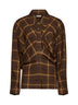Camicia in ramiè a quadri marrone