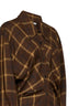 Camicia in ramiè a quadri marrone