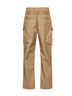 Camel cotton twill military cargo trousers