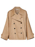 Trench corto dolman in twill di cotone cammello