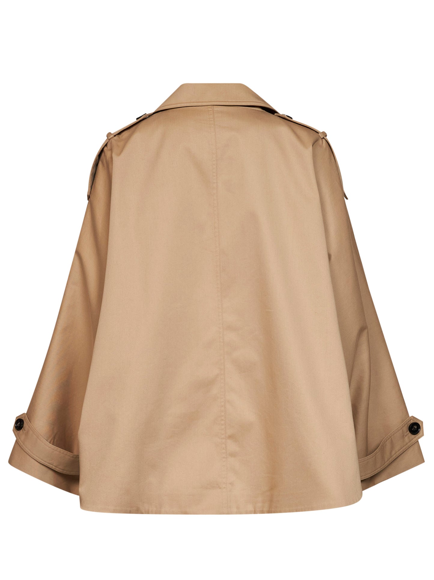 Trench corto dolman in twill di cotone cammello
