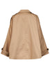 Trench corto dolman in twill di cotone cammello