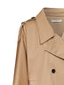 Trench corto dolman in twill di cotone cammello
