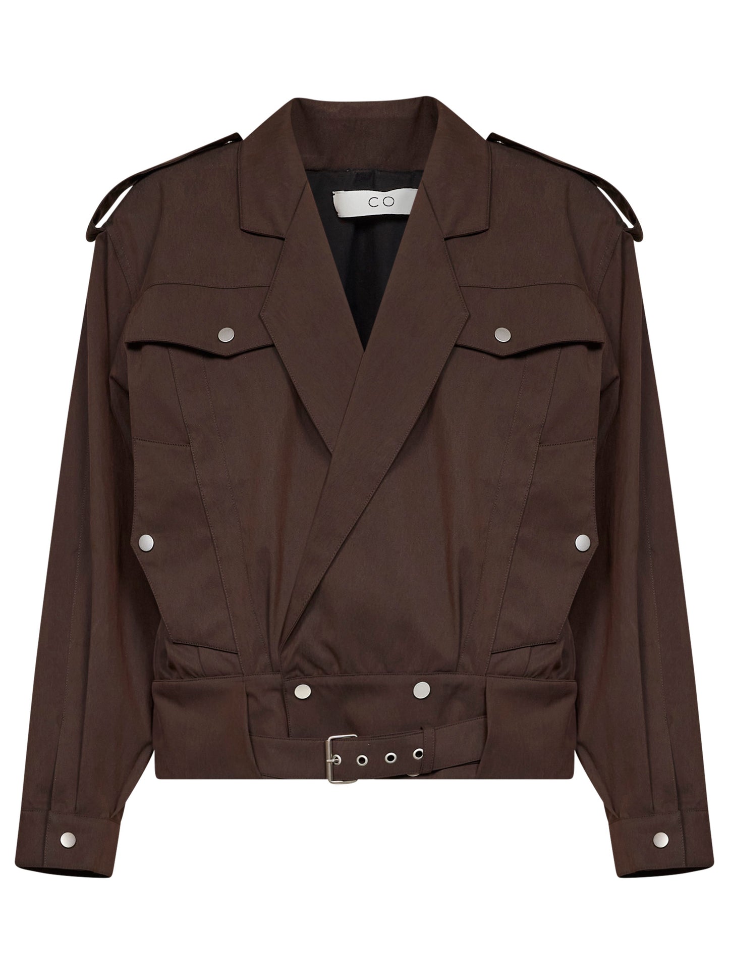 Giacca sportiva sfiancata in twill di cotone cioccolato