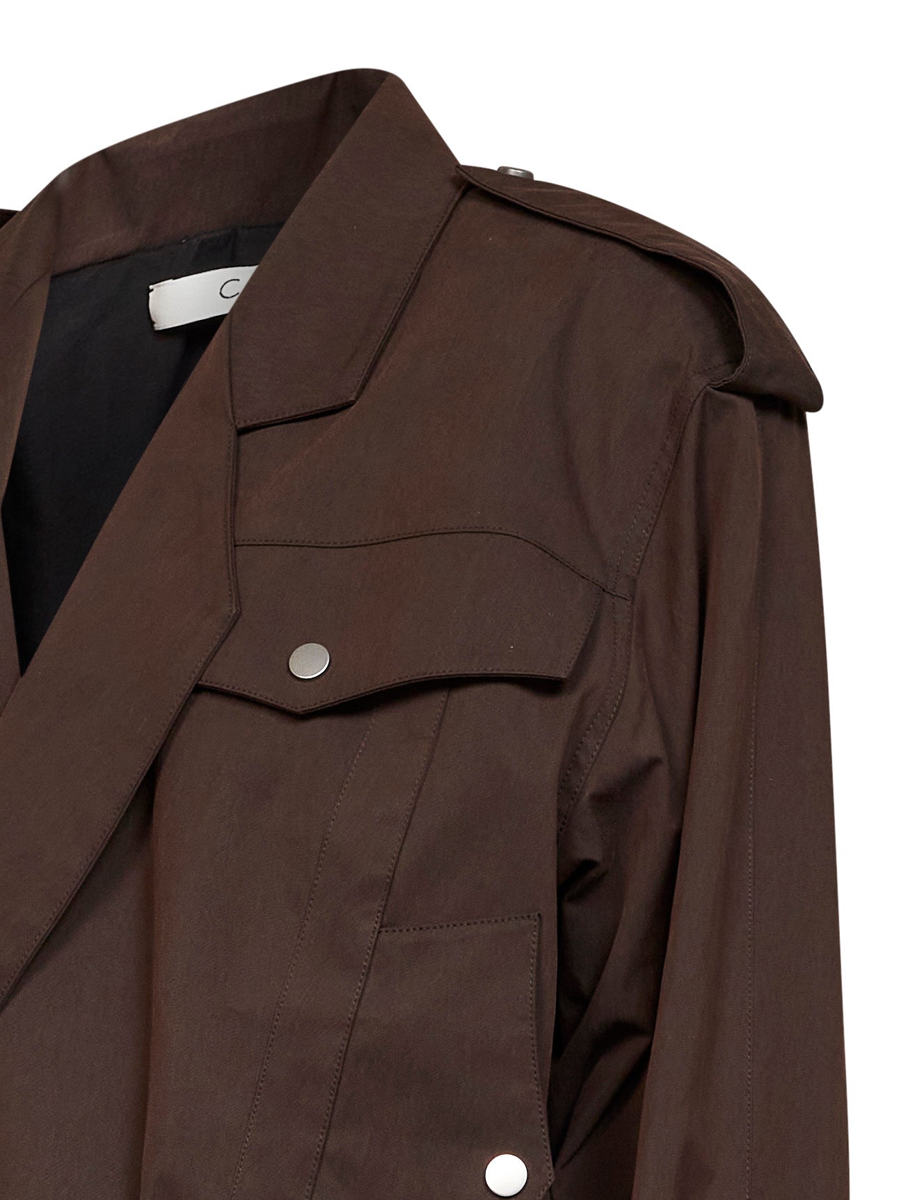 Giacca sportiva sfiancata in twill di cotone cioccolato