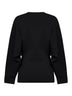 Black stretch knit crewneck tunic top