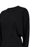 Black stretch knit crewneck tunic top