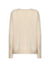 Wheat cashmere knit V-neck sweater